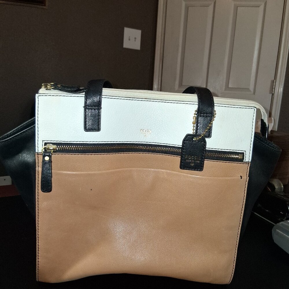 Fossil Tri-Color Leather Satchel